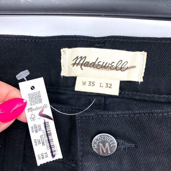 MADEWELL Men's Athletic Slim Jeans 35x32 Black Bainhart Wash Coolmax Denim NWT - Picture 10 of 10